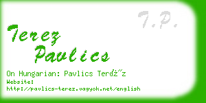 terez pavlics business card